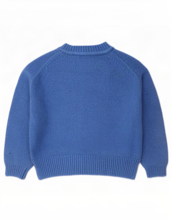 Maglione corto girocollo da donna Zara UK 14 Acrilico blu medio