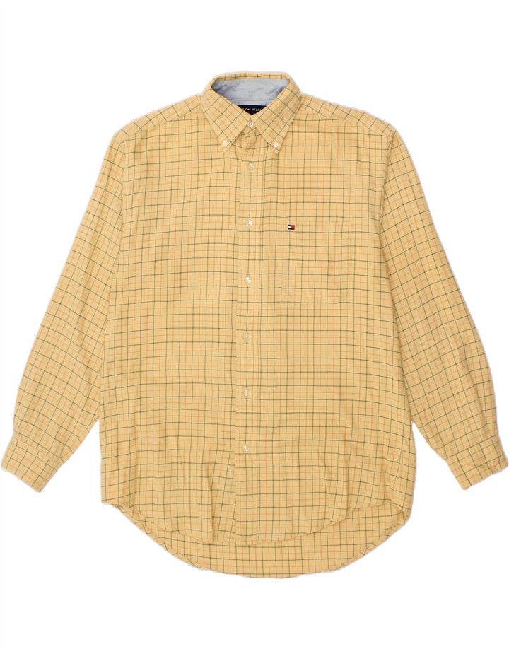 TOMMY HILFIGER Camicia da uomo in cotone a quadri gialli piccoli