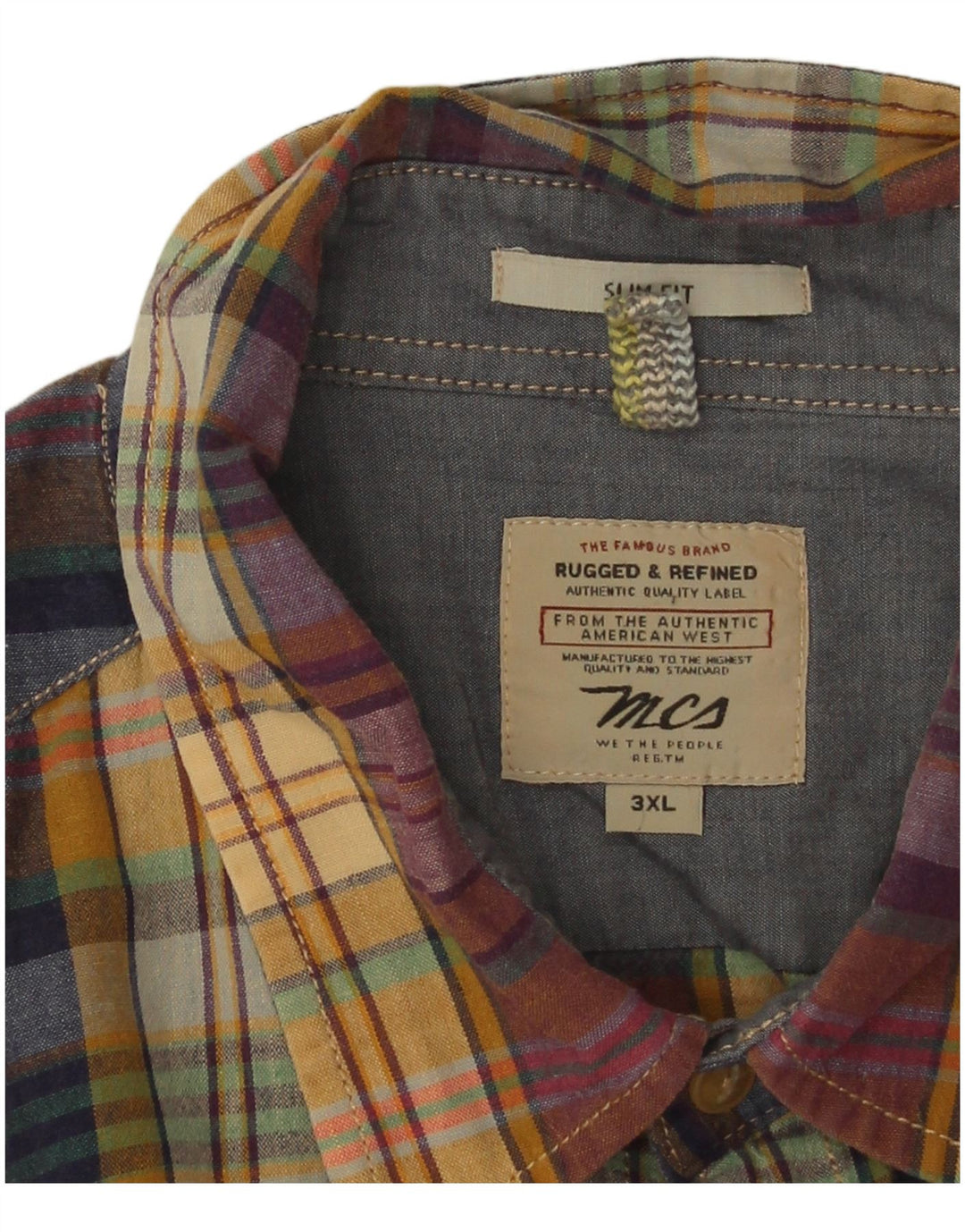 Camicia slim fit a maniche corte da uomo Marlboro Classics 3XL a quadri multicolore