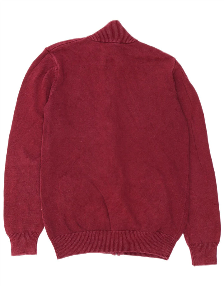 Crew Clothing Maglione cardigan da uomo in cotone bordeaux medio