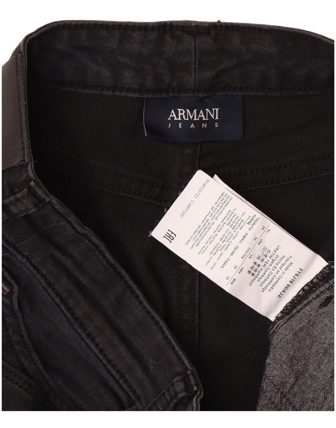 Jeans affusolati da donna ARMANI W29 L27 cotone nero