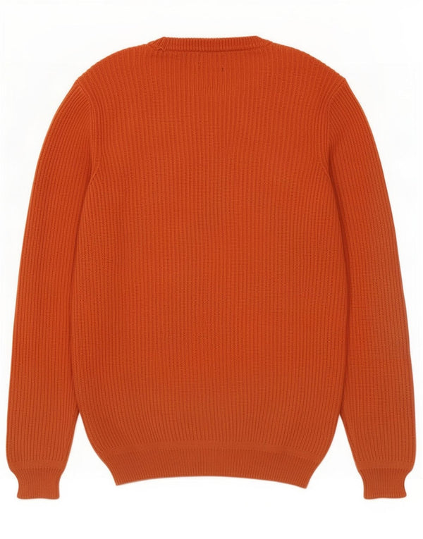 Maglione maglione girocollo da uomo Zara grande in cotone arancione