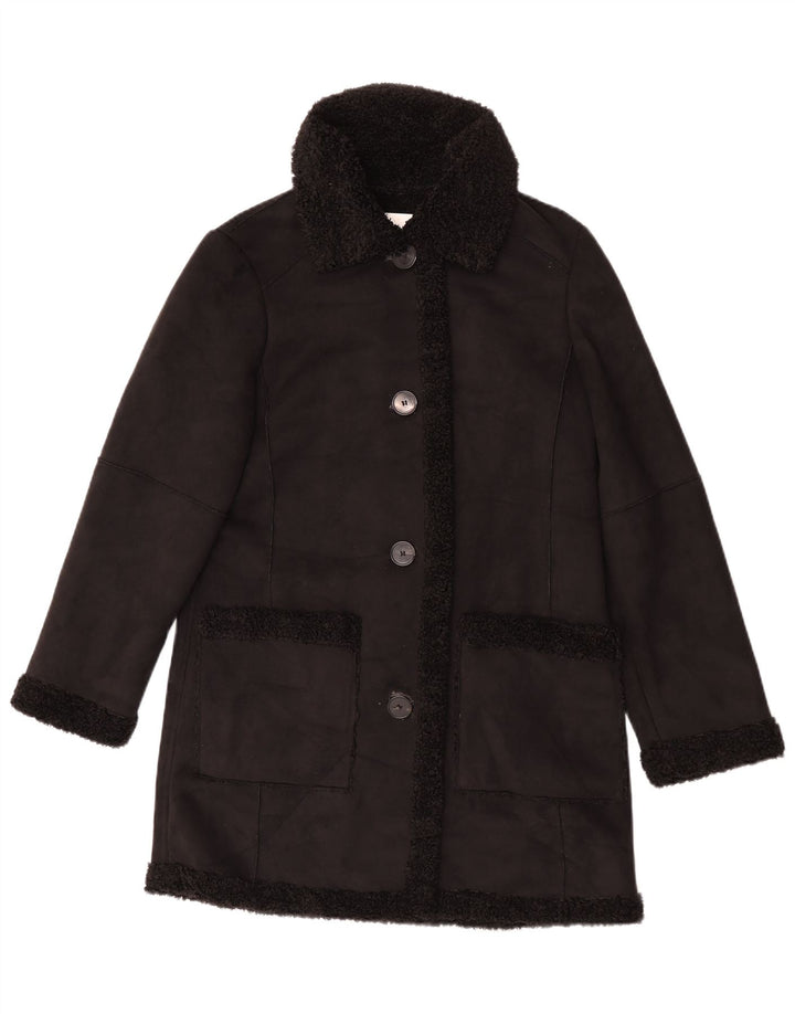 Cappotto Sherpa da donna Zara UK 10 piccolo nero