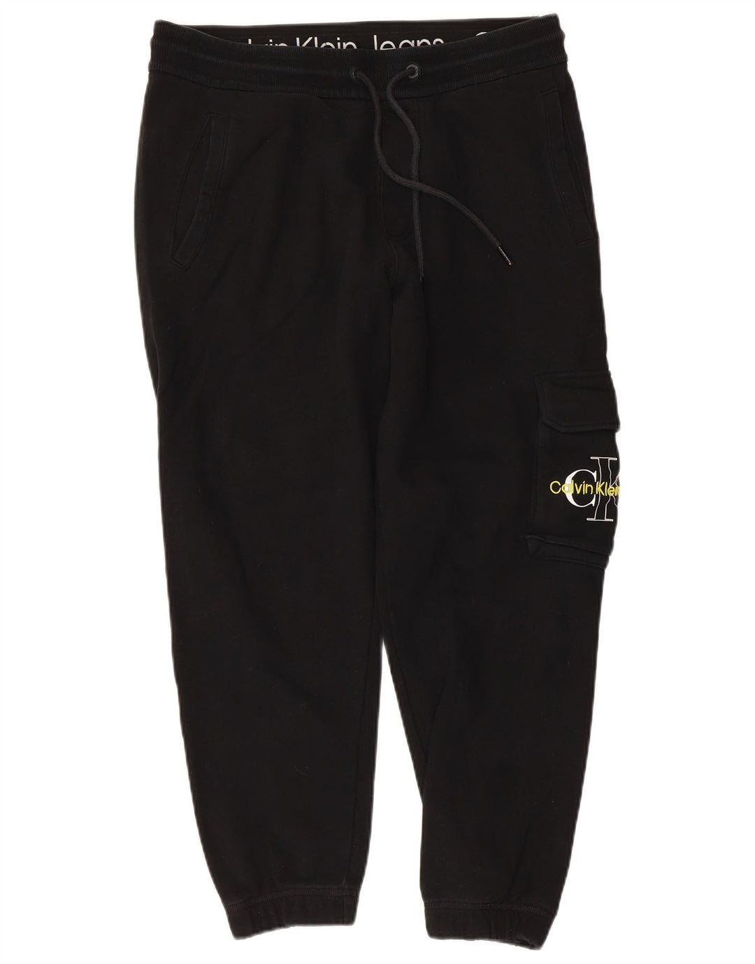 CALVIN KLEIN Pantaloni da tuta cargo con grafica da uomo Joggers medio nero