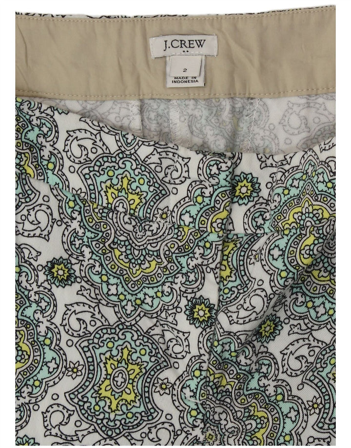 Pantaloncini chino da donna J. CREW US 2 XS W28 cotone Paisley multicolore