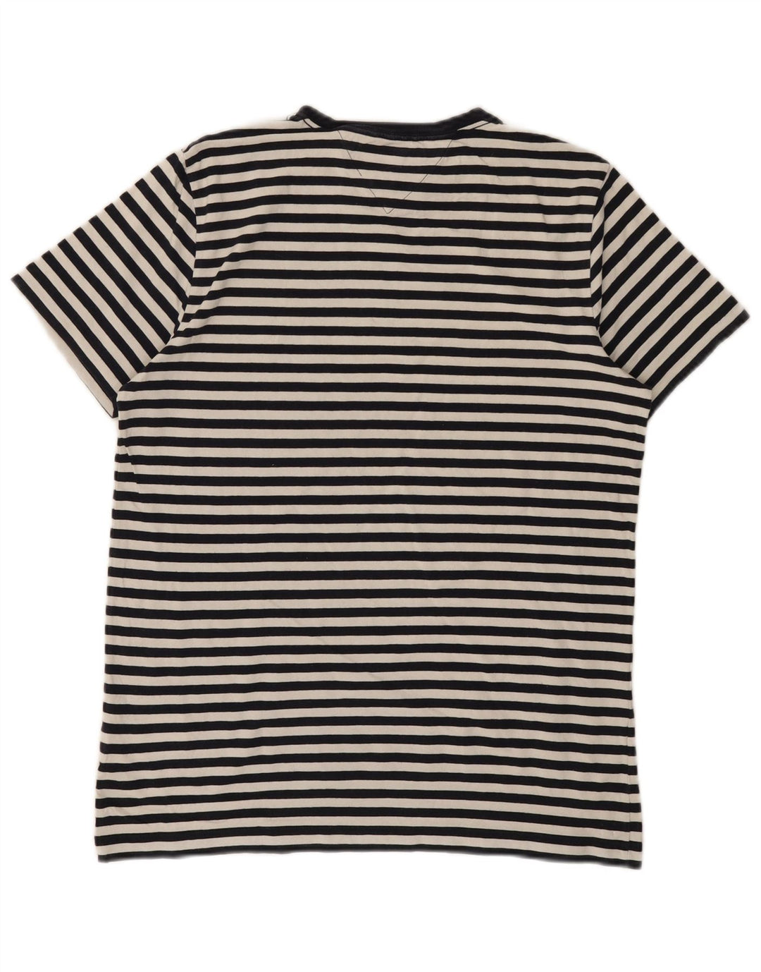TOMMY HILFIGER T-shirt slim fit da donna UK 14 Large Black Striped