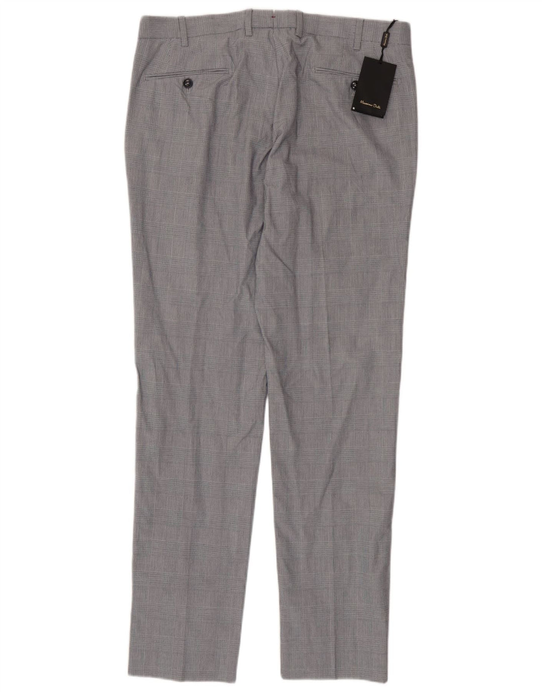 Pantaloni da abito slim da uomo Massimo Dutti EU 44 Large W34 L33 Pied de poule grigio