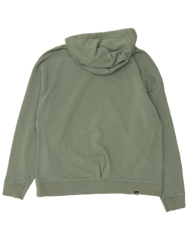 Felpa con cappuccio da donna Puma UK 16 grande cotone verde