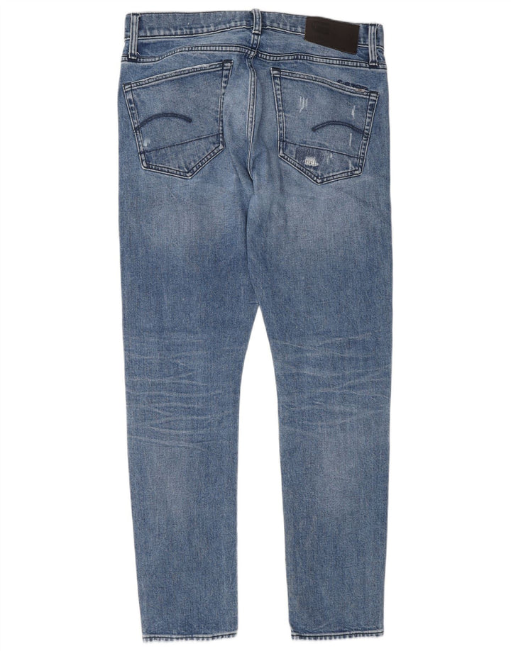 Jeans slim invecchiati da uomo G-Star 3301 W33 L32 cotone blu