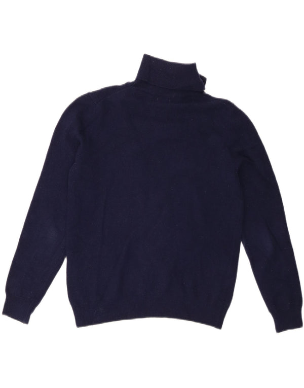 Maglione da donna Benetton con collo alto UK 12 Lana merino blu navy medio
