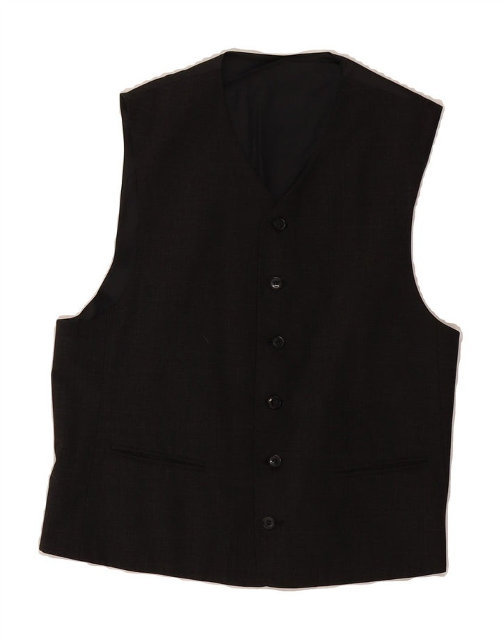 VINTAGE Mens Waistcoat UK 38 Medium Grey Polyester Vintage Vintage and Second-Hand Vintage from Messina Hembry 