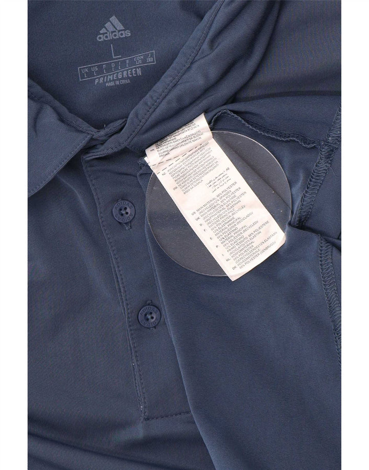 Polo Adidas da uomo grande in poliestere blu navy