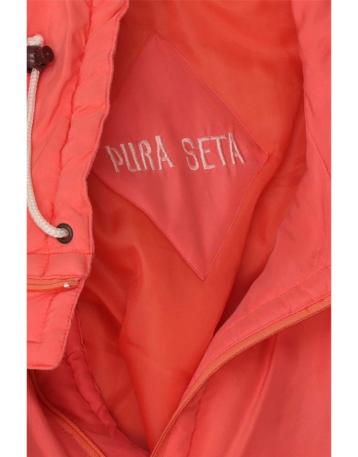 Giacca a vento vintage da donna UK 18 XL in seta rosa
