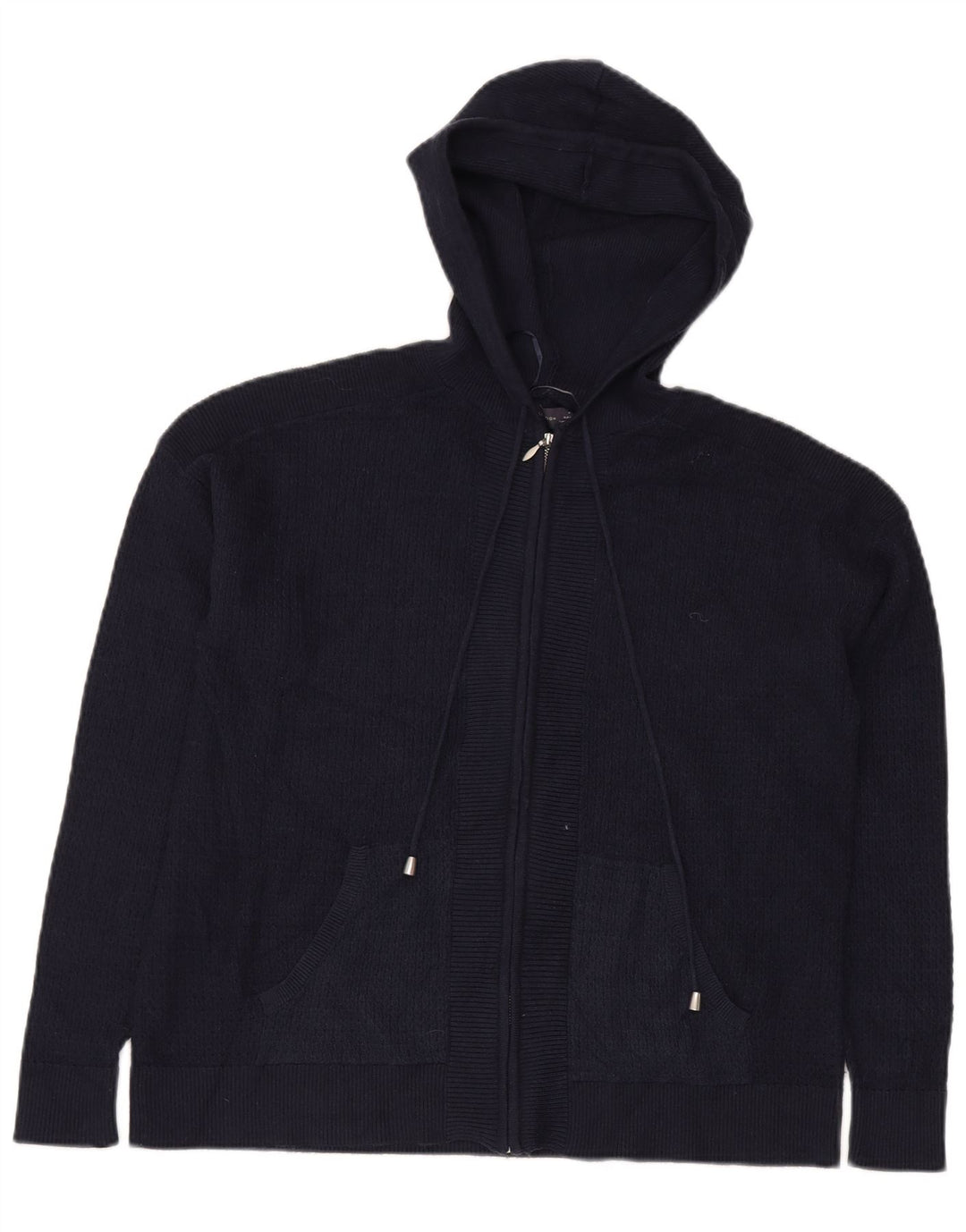 MARKS & SPENCER Maglione cardigan da donna vestibilità ampia UK 14 Medio Blu Navy