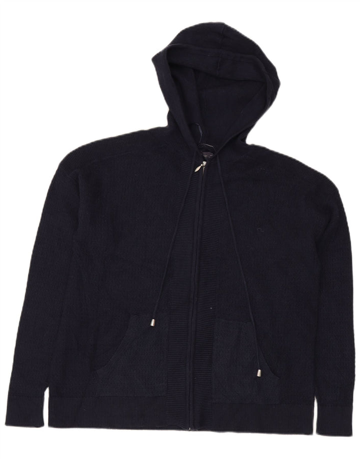 MARKS & SPENCER Maglione cardigan da donna vestibilità ampia UK 14 Medio Blu Navy