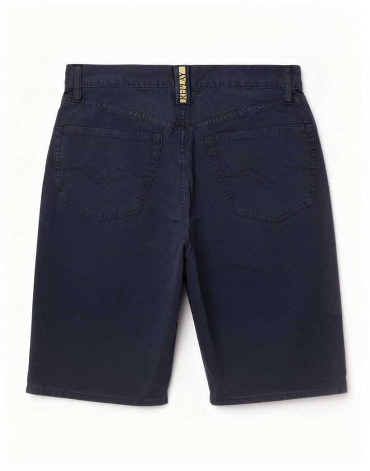 Replay Pantaloncini casual da uomo medi W32 in cotone blu navy