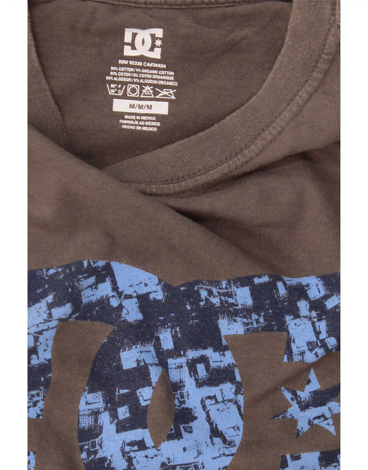T-shirt grafica da uomo DC Top in cotone grigio medio