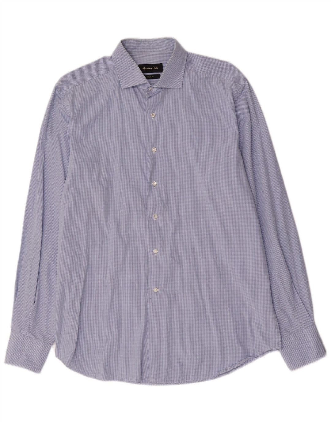 Camicia da uomo slim fit Massimo Dutti taglia 42 16 1/2 grande cotone a quadretti blu