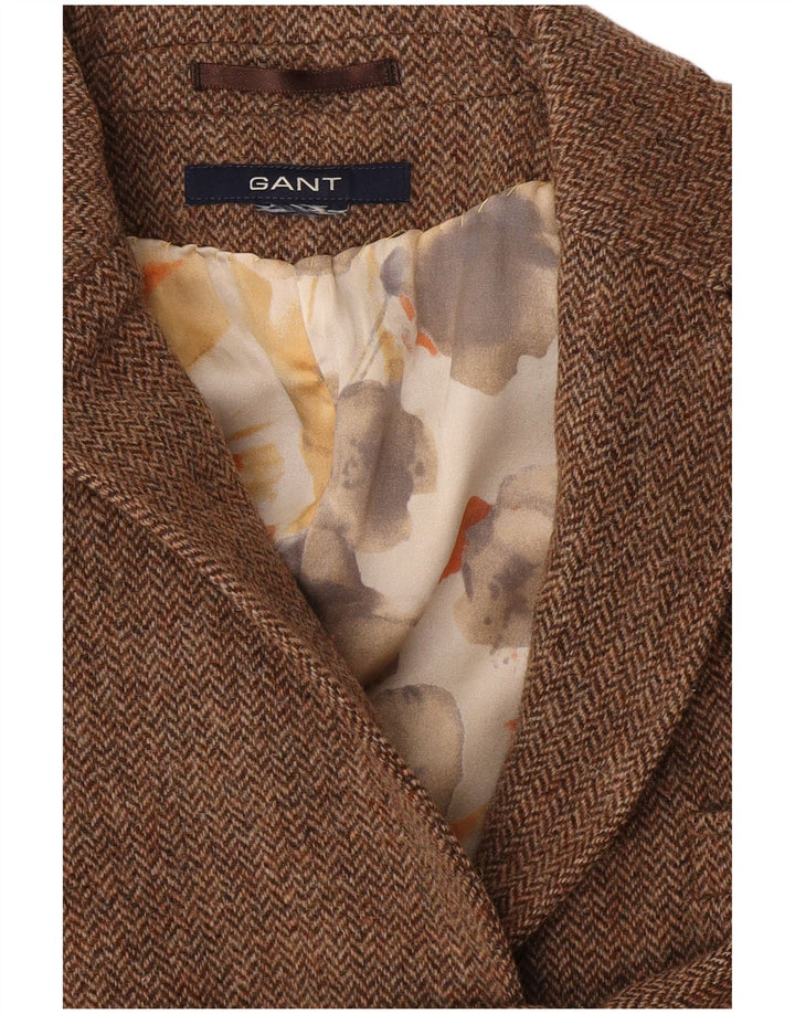 Giacca blazer da donna a 2 bottoni Gant UK 14 Chevron marrone medio