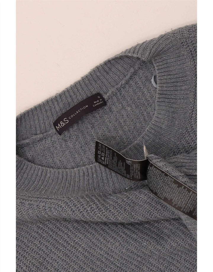 Maglione maglione girocollo da donna Marks & Spencer UK 12 Acrilico grigio medio