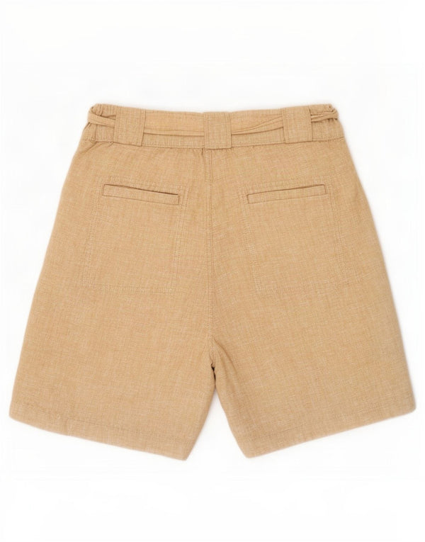 Pantaloncini chino a vita alta da donna Marks & Spencer UK 10 piccoli W28 Lino beige
