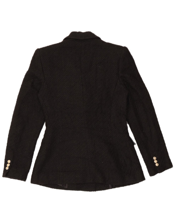 Giacca blazer doppiopetto da donna Zara UK 10 piccola in acrilico nero