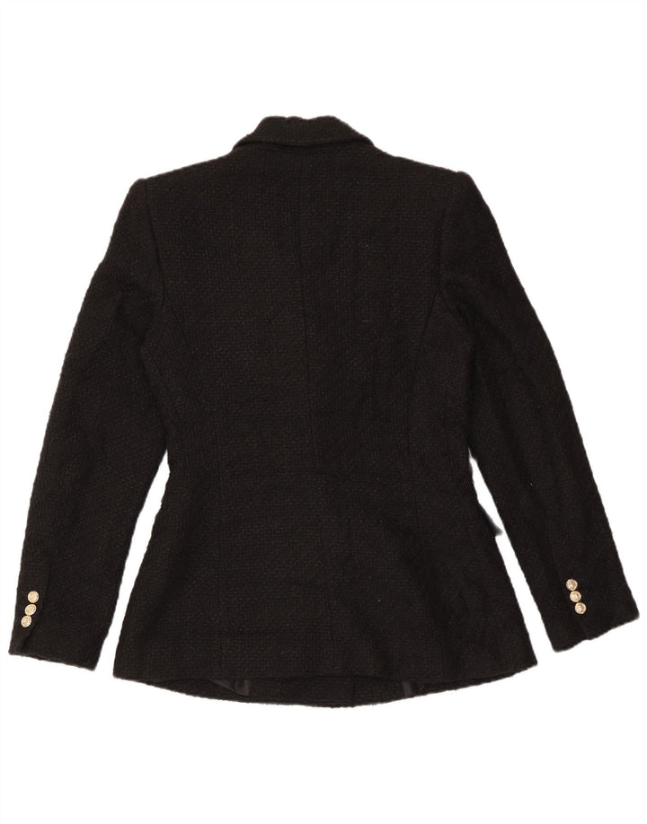 Giacca blazer doppiopetto da donna Zara UK 10 piccola in acrilico nero
