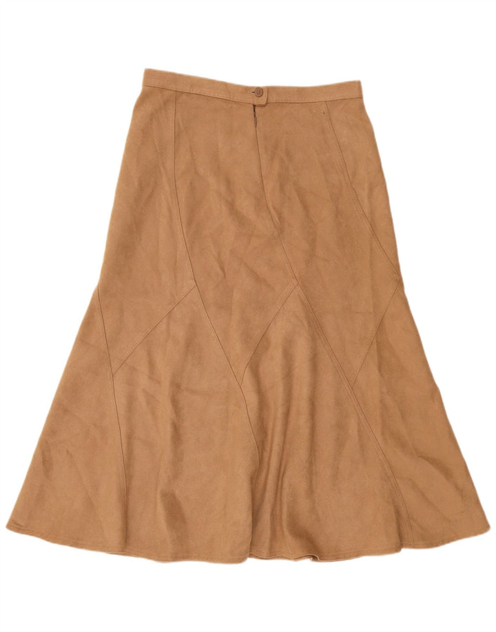 Gonna a trapezio da donna Marks & Spencer UK 12 media W32 poliestere beige