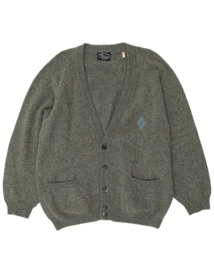 Maglione Cardigan Uomo VINTAGE IT 50 Lana Verde Medio