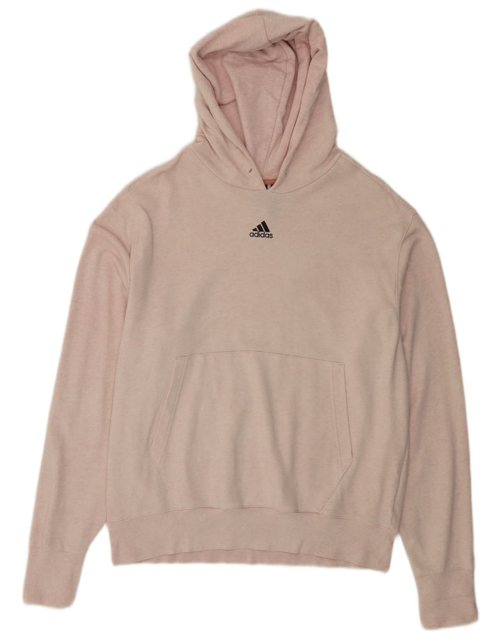 Maglione con cappuccio da uomo ADIDAS grande in cotone rosa