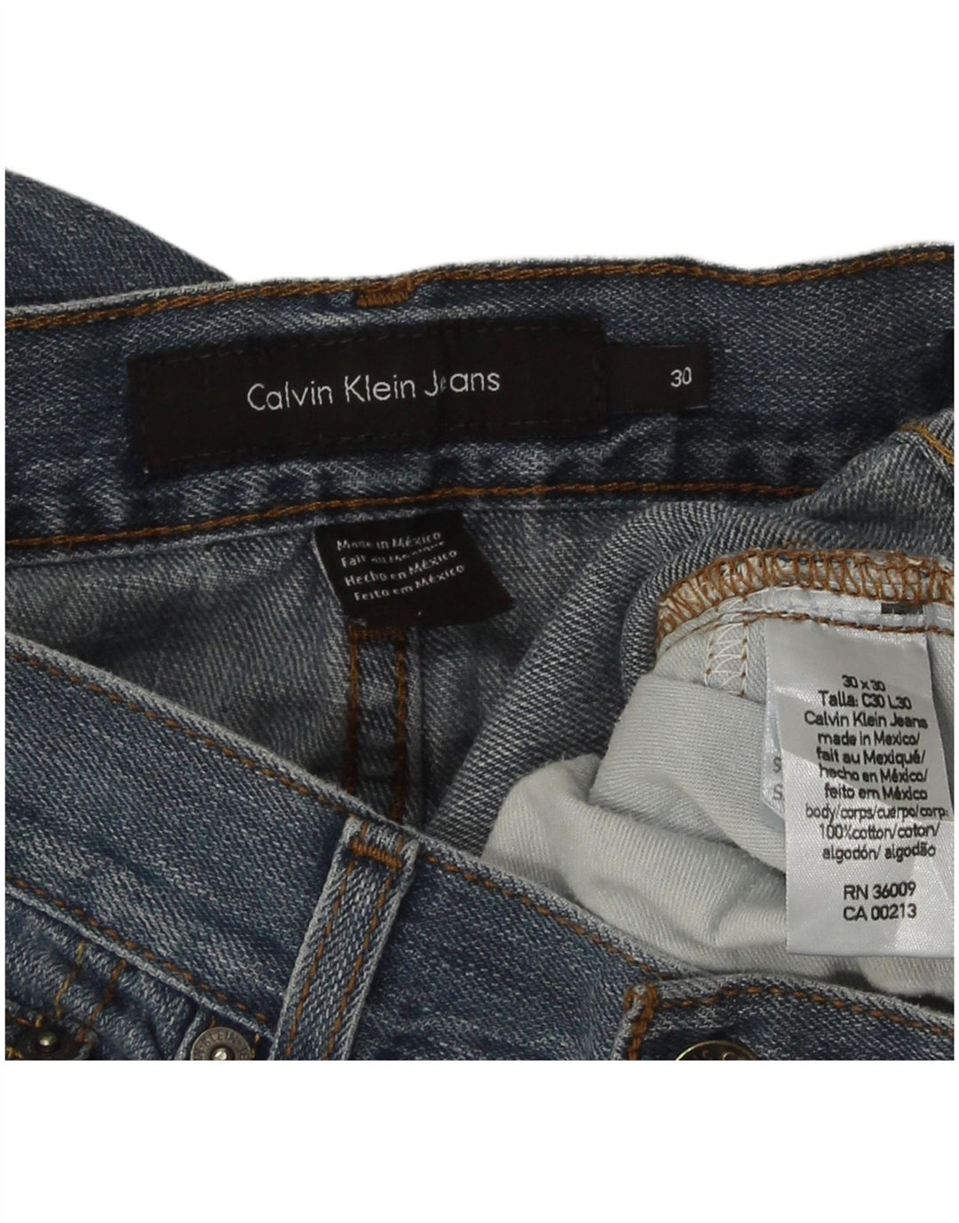 Jeans dritti da donna Calvin Klein W30 L30 cotone blu