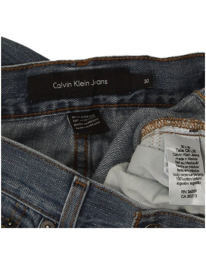Jeans dritti da donna Calvin Klein W30 L30 cotone blu