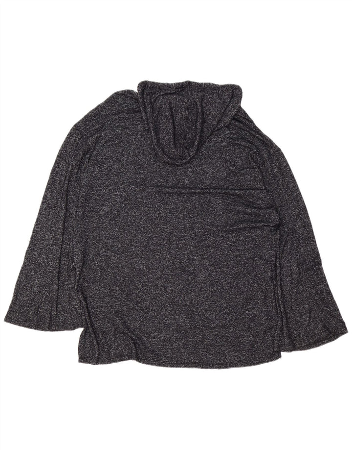 MOSSIMO Camicetta lunga con cappuccio da donna Top UK 16 Large Rayon grigio screziato