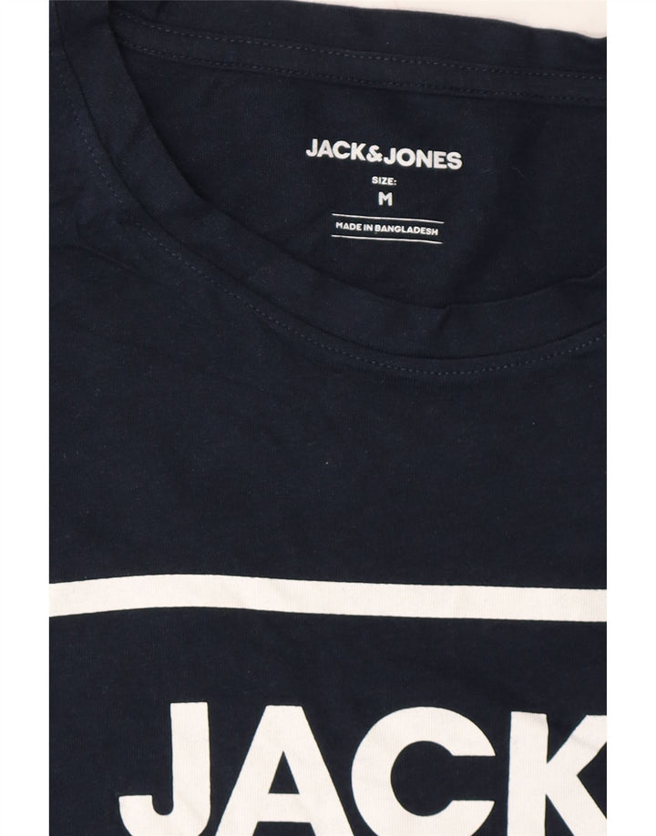 JACK & JONES Mens Graphic T-Shirt Top Medium Navy Blue Cotton Vintage Jack & Jones and Second-Hand Jack & Jones from Messina Hembry 