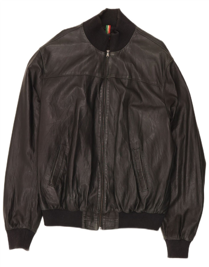 Giacca in pelle da uomo John and Son's UK 38 Pelle nera media