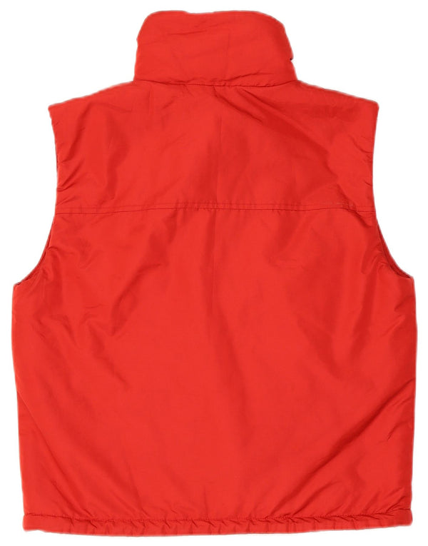 ELLESSE Gilet imbottito oversize da donna UK 10 piccolo rosso