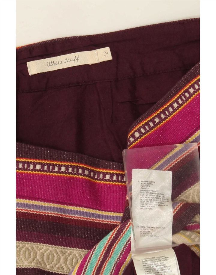 Minigonna da donna White Stuff UK 12 media W32 cotone a righe multicolore