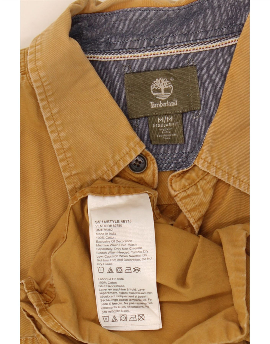 Camicia Timberland da uomo vestibilità regolare in cotone giallo medio