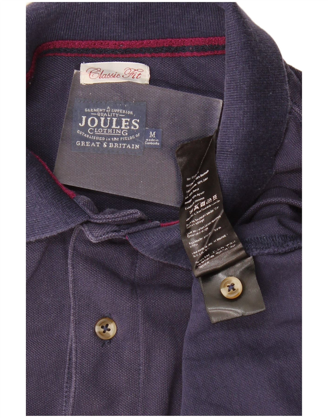 JOULES Polo da uomo vestibilità classica in cotone blu navy medio