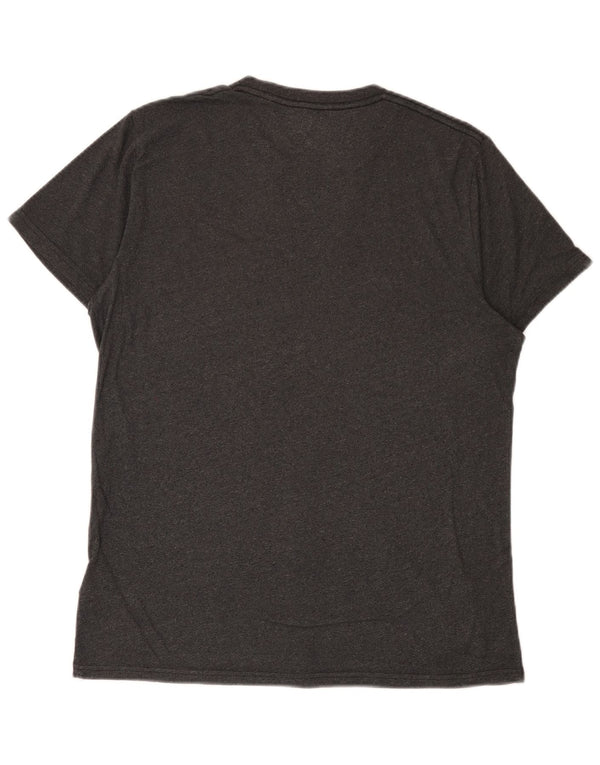 T-shirt Hollister da uomo in cotone grigio medio