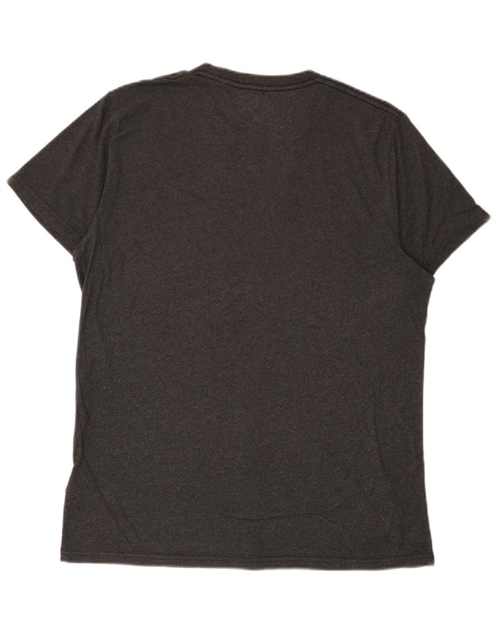 T-shirt Hollister da uomo in cotone grigio medio