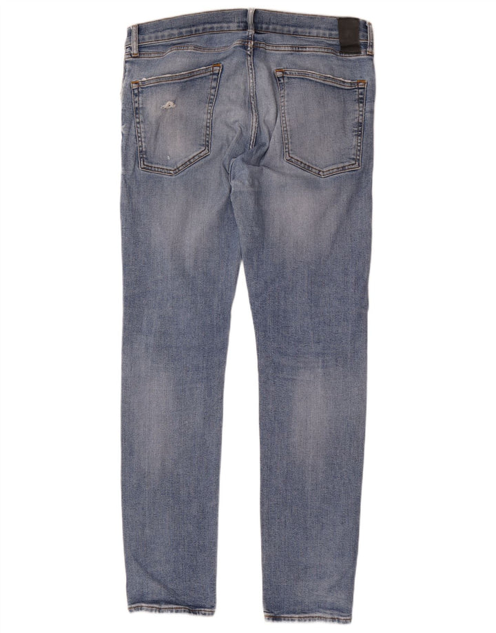 Jeans slim invecchiati da uomo Zara EU 46 XL W36 L33 Blu