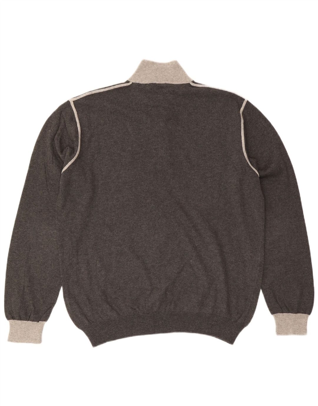 MARLBORO CLASSICS Maglione da uomo con collo con zip 2XL cotone grigio