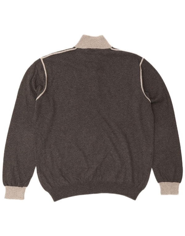 MARLBORO CLASSICS Maglione da uomo con collo con zip 2XL cotone grigio