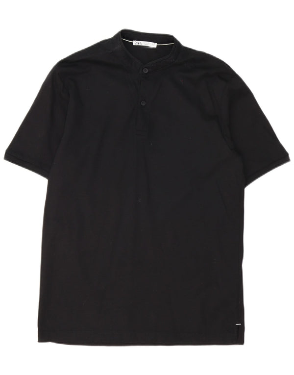 Polo Zara da uomo piccola in cotone nero