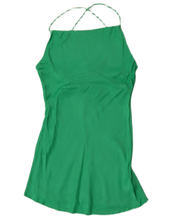 Abito all'americana da donna Zara UK 10 piccolo in viscosa verde