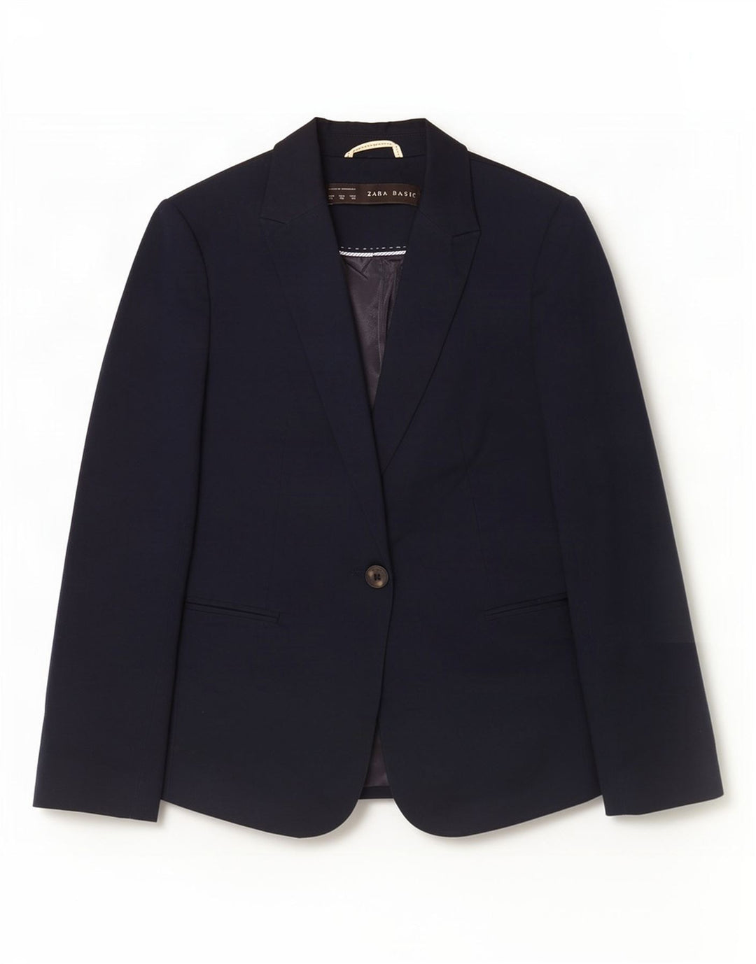 Giacca blazer a 1 bottone da donna Zara UK 6 XS cotone blu navy