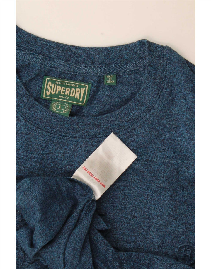 T-shirt grafica da uomo Superdry Top grande blu screziato