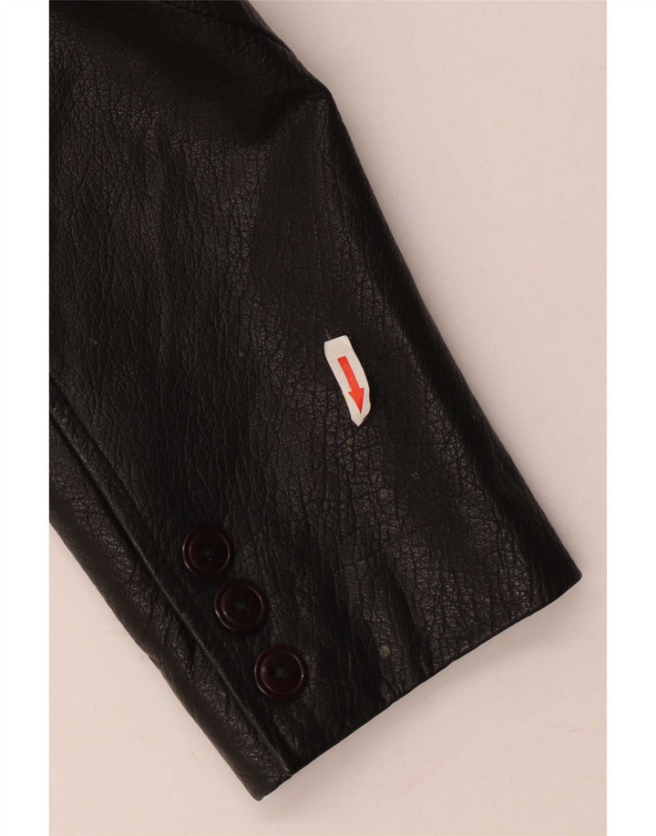 Giacca Blazer in Pelle da Donna a 3 Bottoni Conbipel IT 44 Media Nera