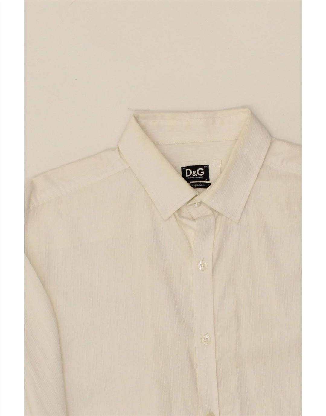 DOLCE & GABBANA Mens Shirt IT 48 Medium White Cotton Vintage Dolce & Gabbana and Second-Hand Dolce & Gabbana from Messina Hembry 